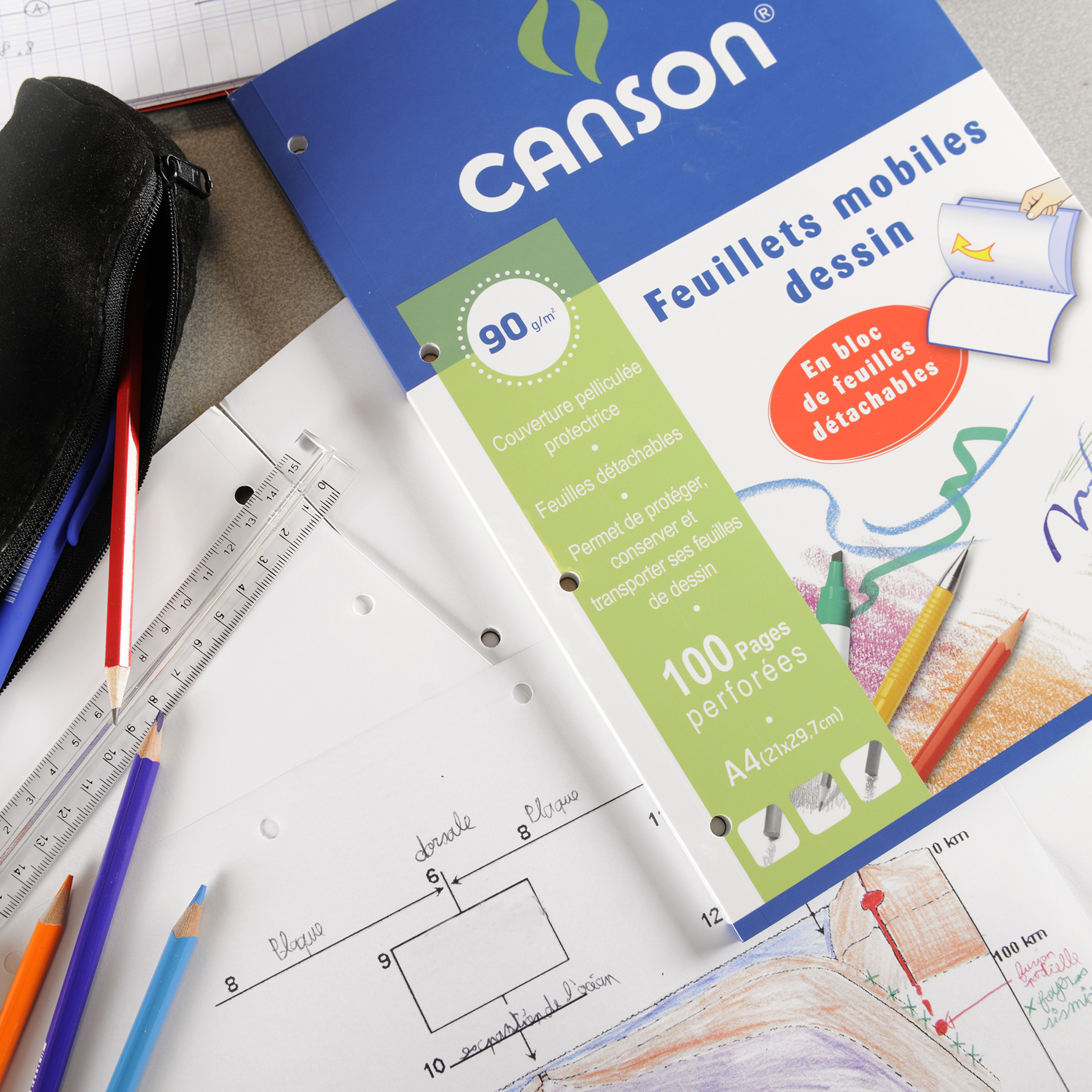 Canson Cahier feuillets mobiles perforées FMP Ambiance