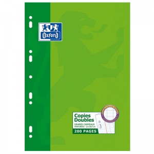 COPIES DOUBLE PERFOREES 210X297 200P 90G SEYES OXFORD